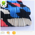 Wholesale polyester african printed pleated knitted fabric